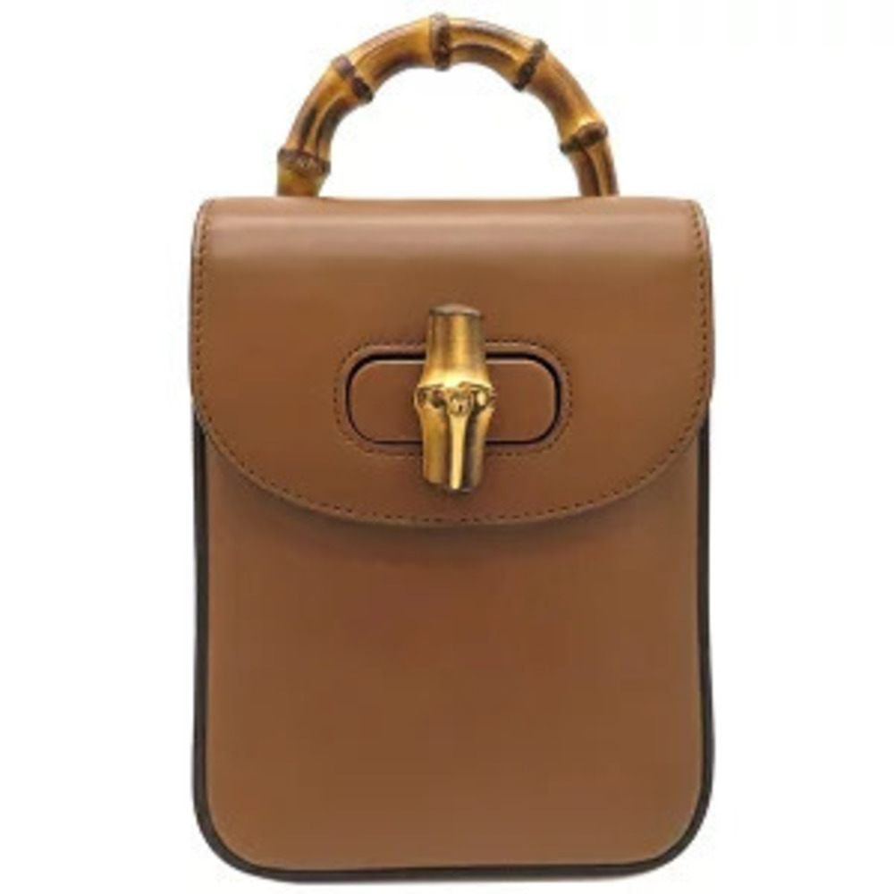 Gucci shoulder bag bamboo leather brown can be as backpack